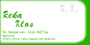 reka klos business card